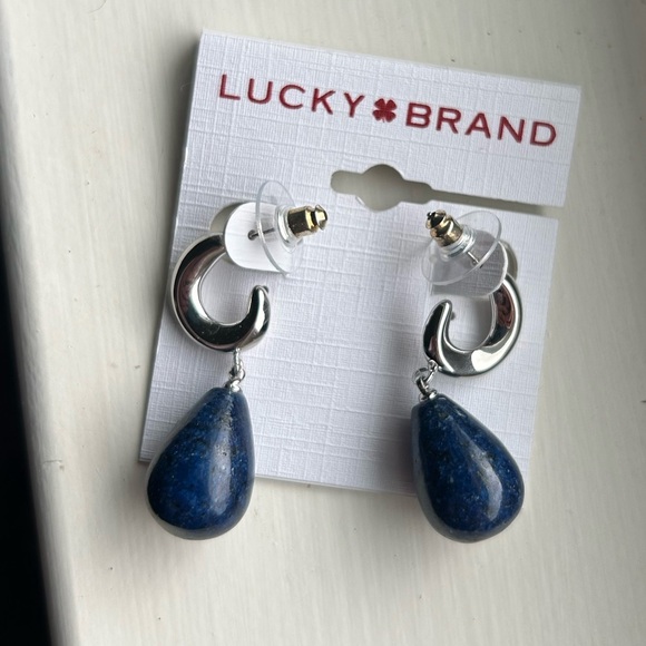 Lucky Brand Blue Stone Drop Earrings - Picture 3 of 4